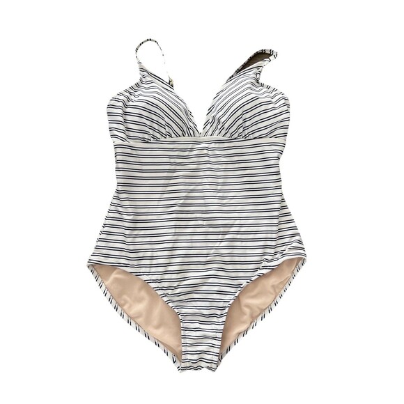 Kona Sol Women's Swimsuit One piece High coverage Navy Blue/white Size Large - Picture 3 of 7